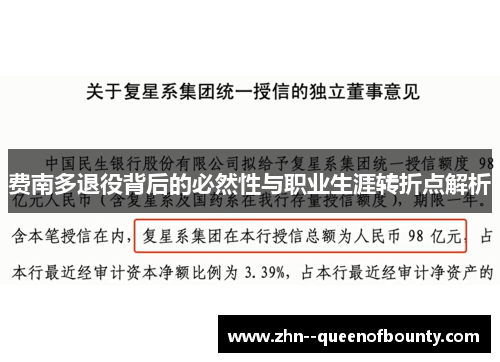 费南多退役背后的必然性与职业生涯转折点解析 费南多退役背后的必然性与职业生涯转折点解析